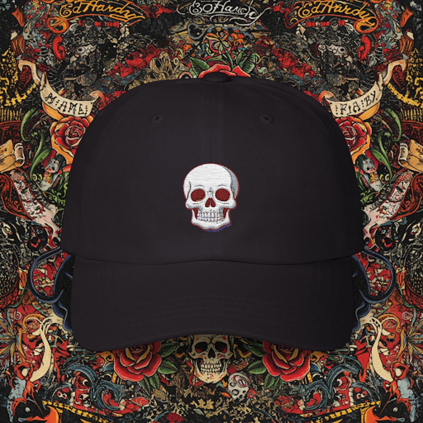 Embroidered Classic Dad Cap - Skull
