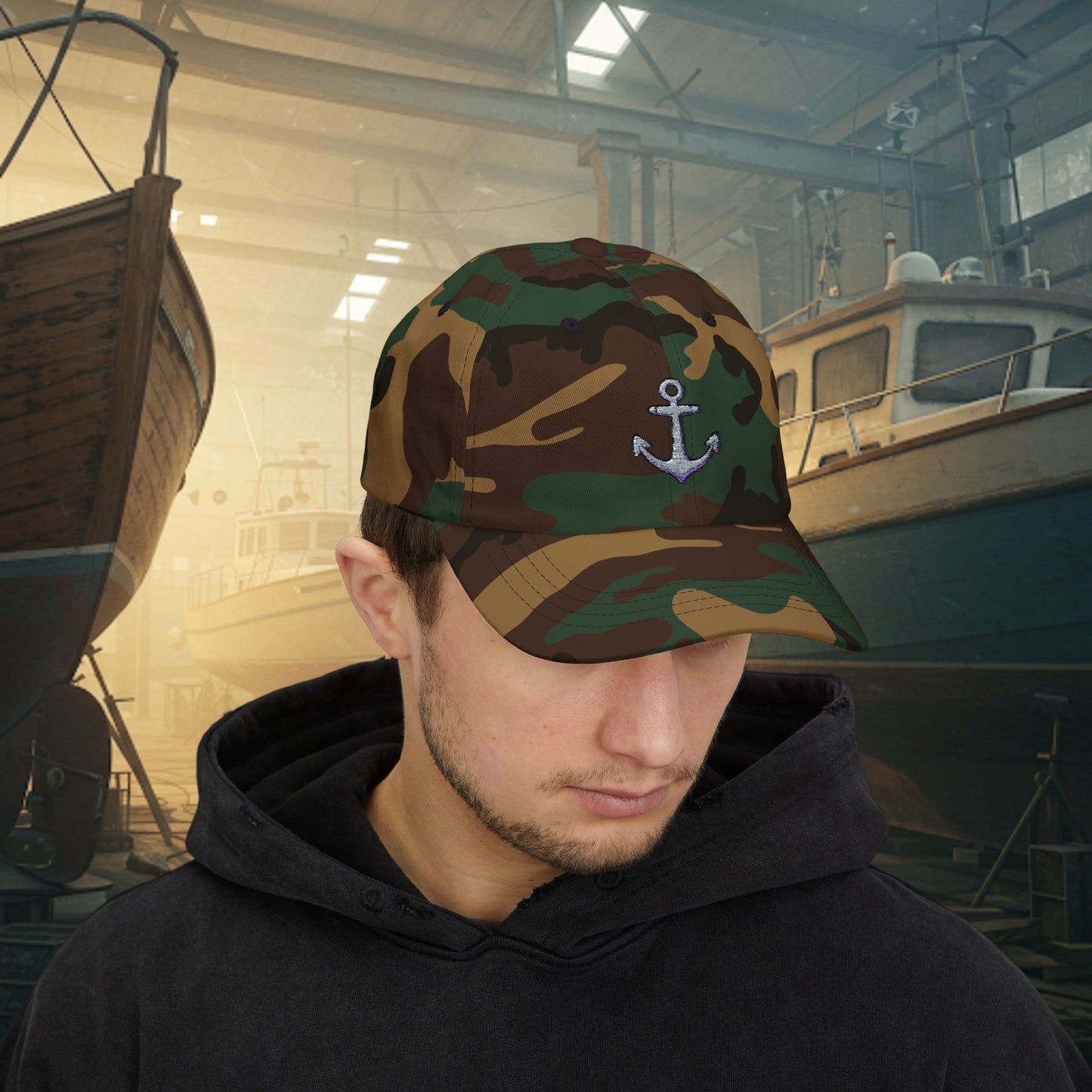 Embroidered Classic Dad Cap - Anchor
