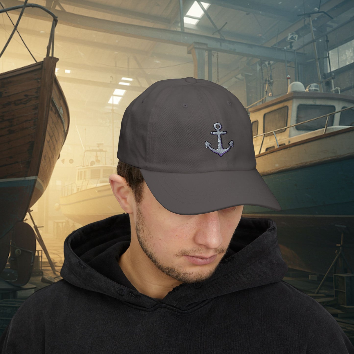 Embroidered Classic Dad Cap - Anchor