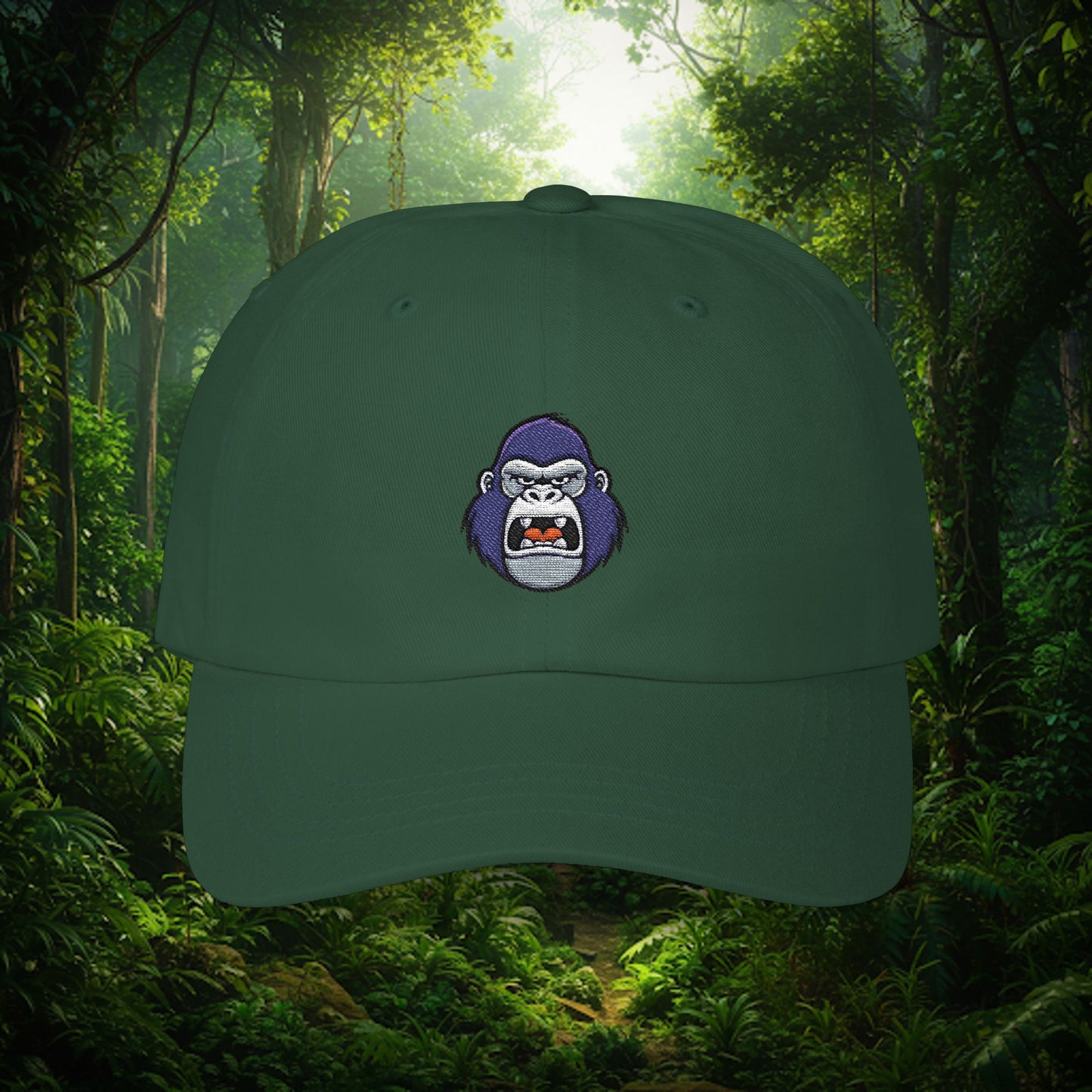 Embroidered Classic Dad Cap - Gorilla Face