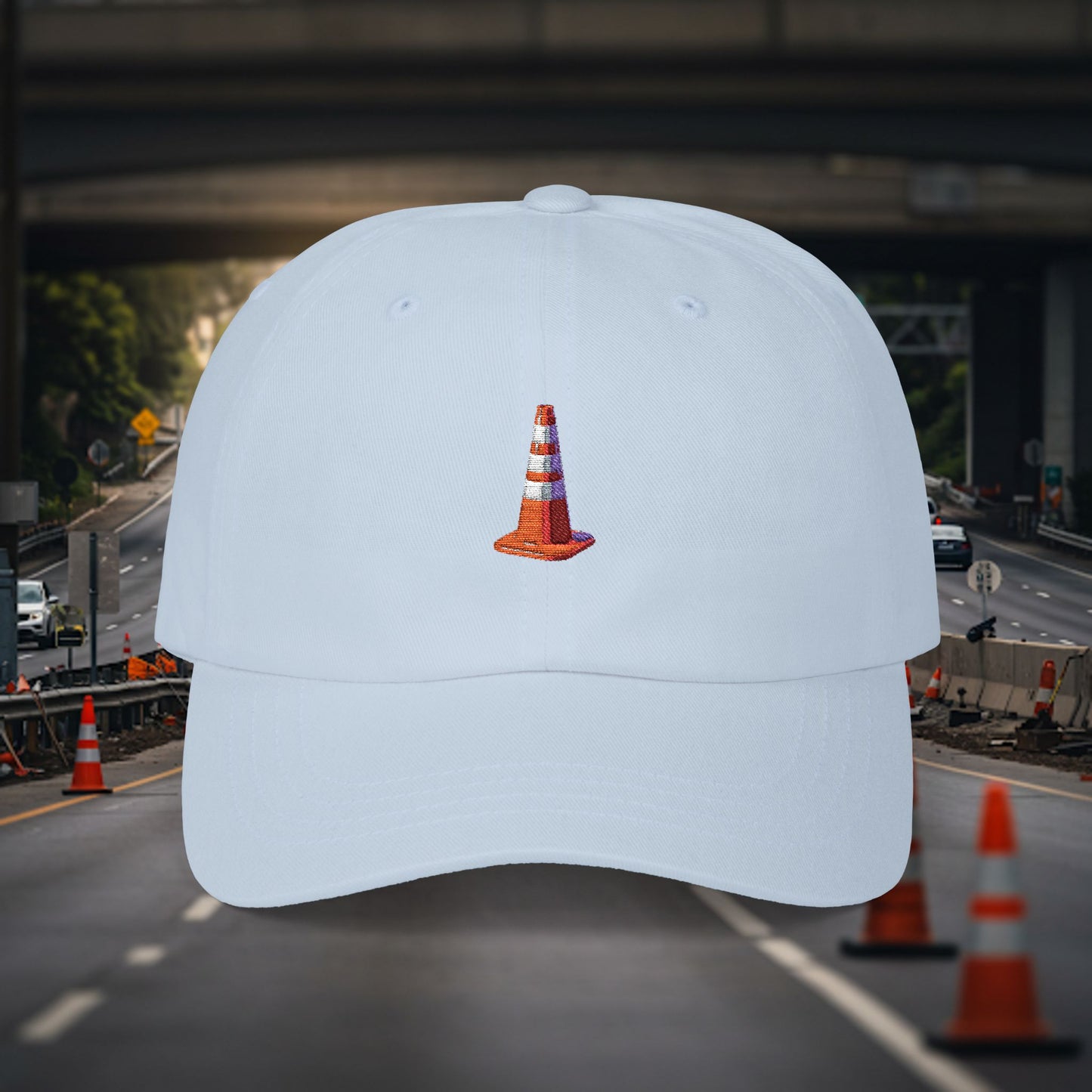 Embroidered Classic Dad Cap - Traffic Cone