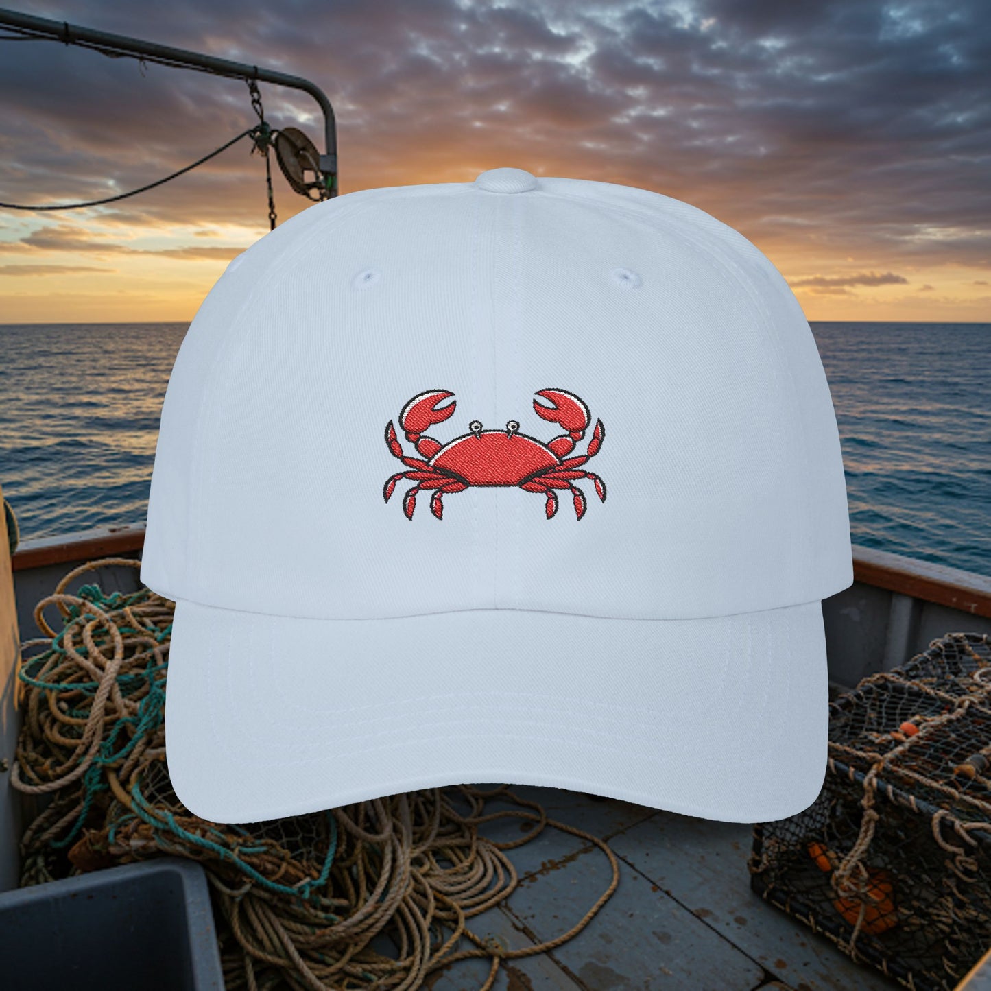 Embroidered Classic Dad Cap - Crab