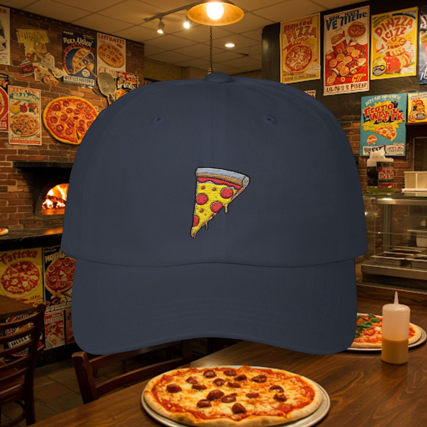 Embroidered Classic Dad Cap - Pizza