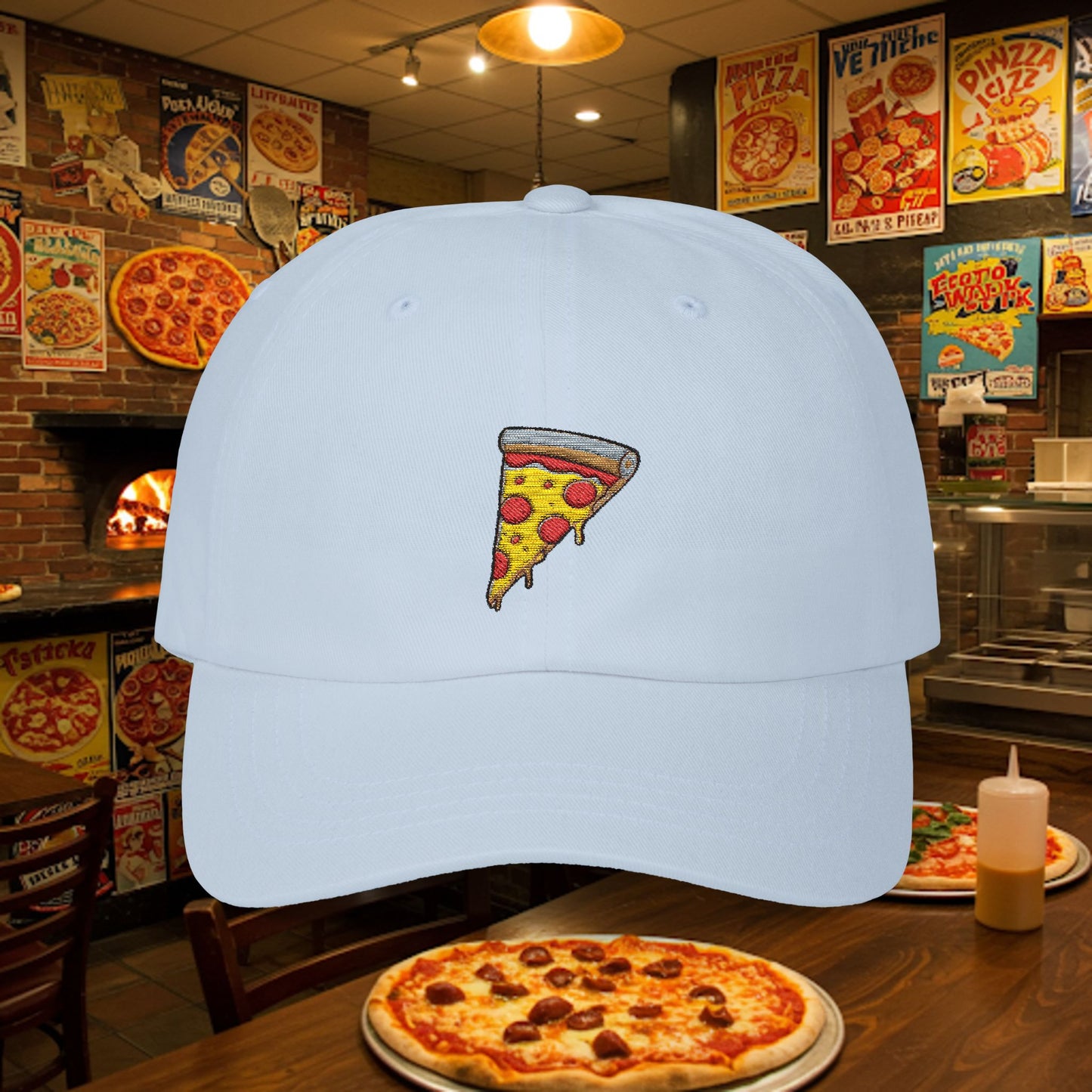 Embroidered Classic Dad Cap - Pizza