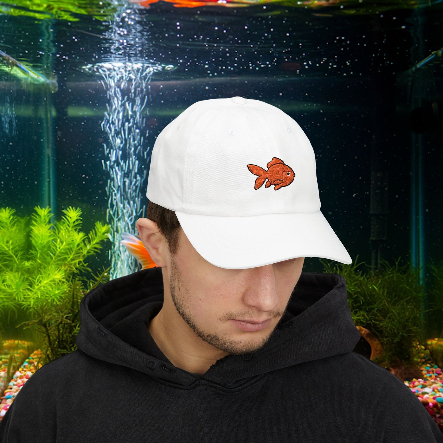 Embroidered Classic Dad Cap - Goldfish