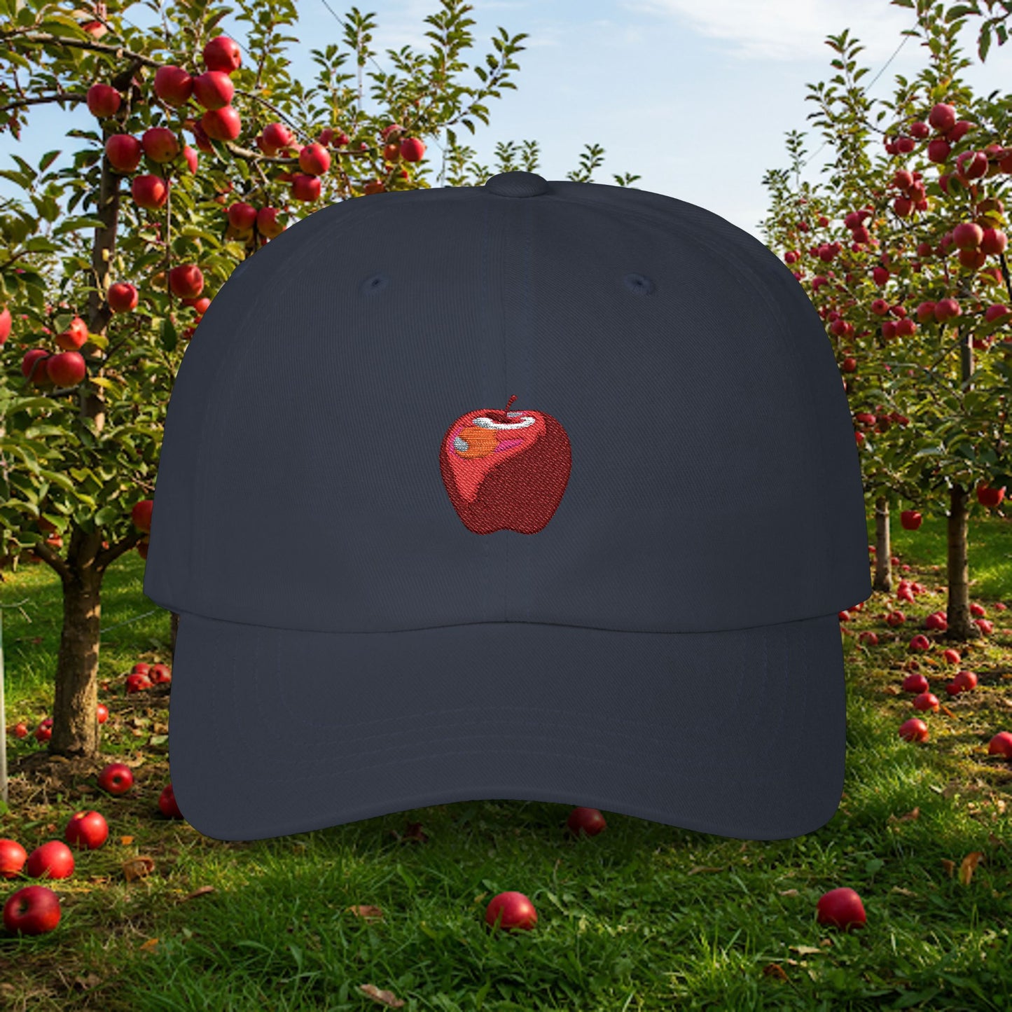 Embroidered Classic Dad Cap - Apple