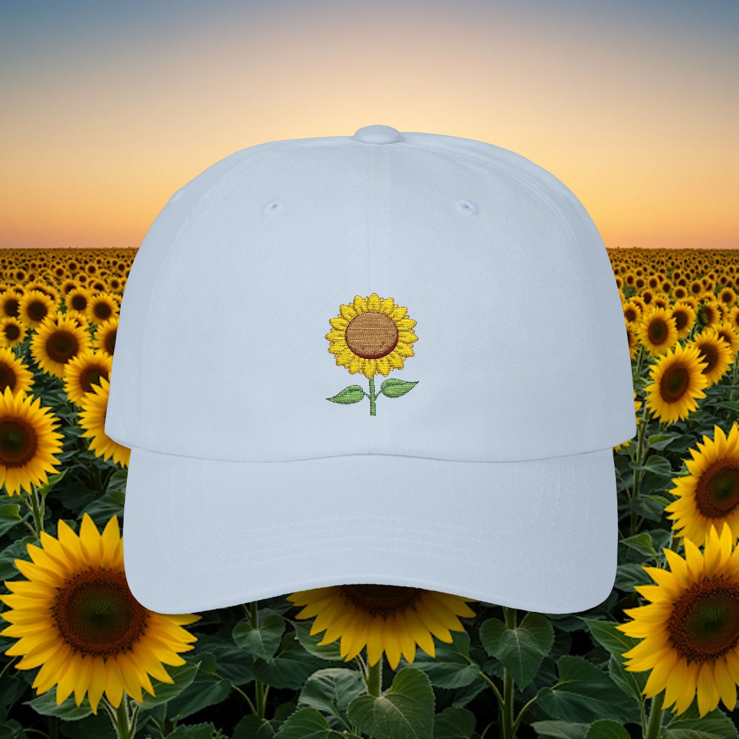 Embroidered Classic Dad Cap - Sunflower