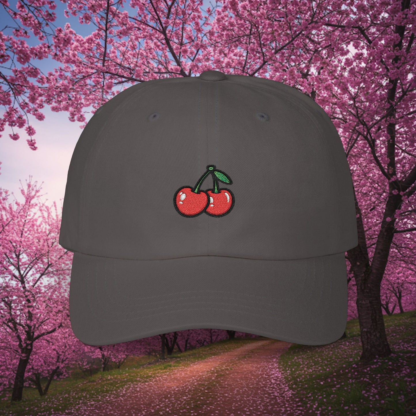 Embroidered Classic Dad Cap - Cherries