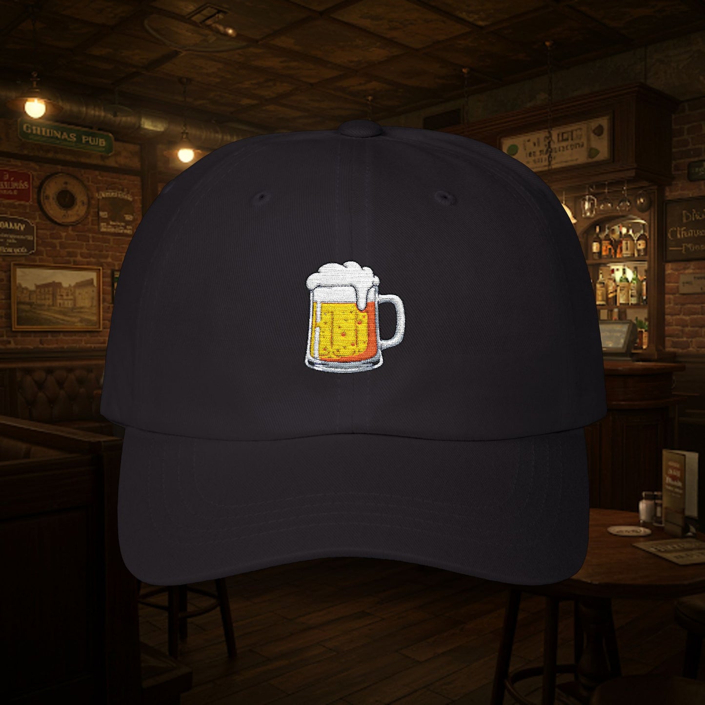 Embroidered Classic Dad Cap - Beer Mug