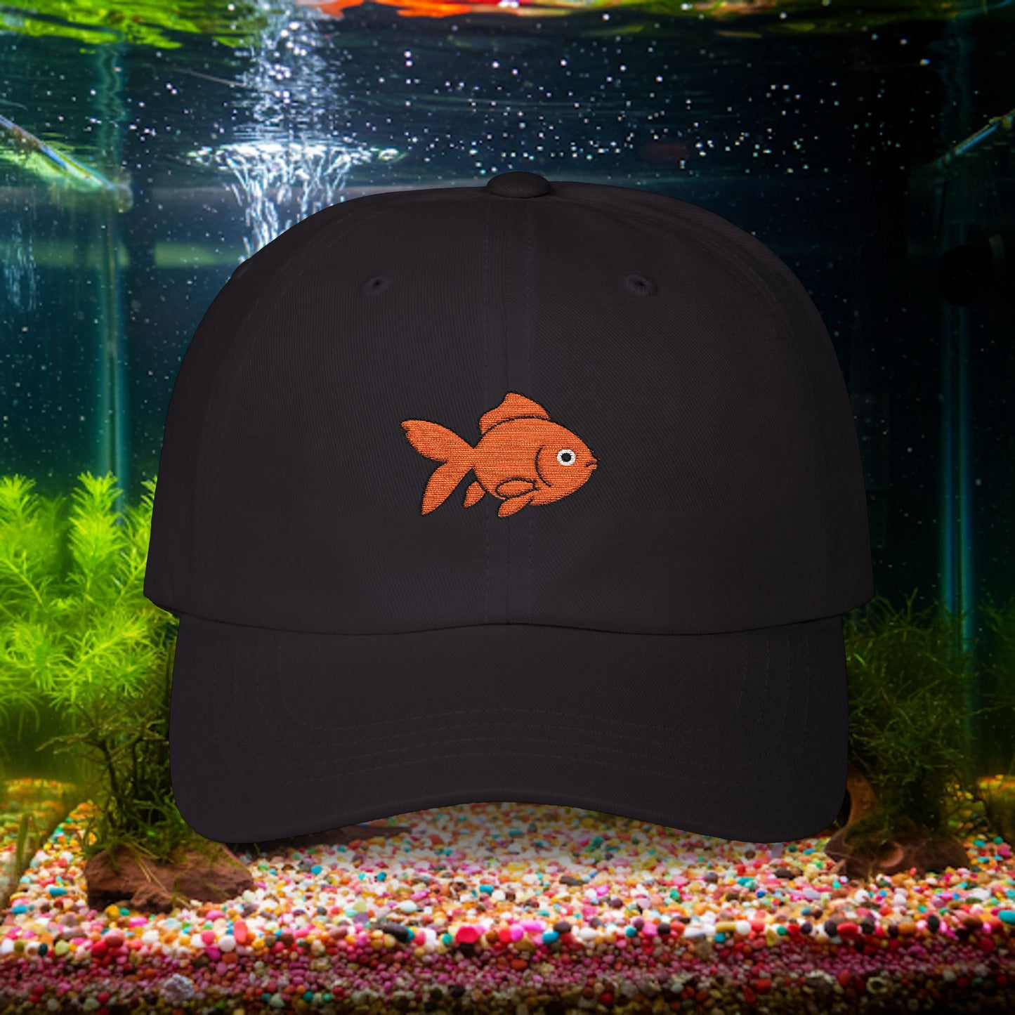 Embroidered Classic Dad Cap - Goldfish