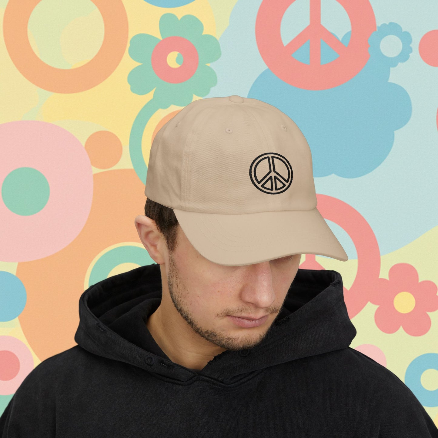 Embroidered Classic Dad Cap - Peace Sign