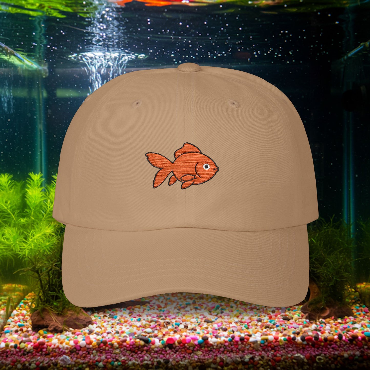Embroidered Classic Dad Cap - Goldfish