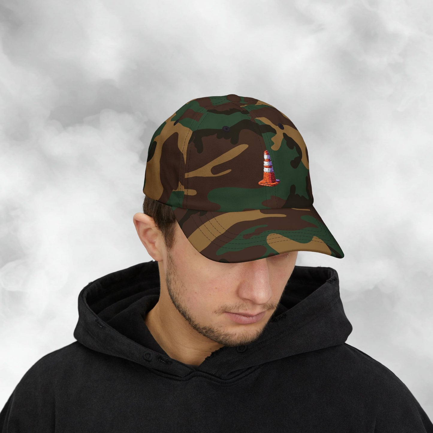 Embroidered Classic Dad Cap - Traffic Cone