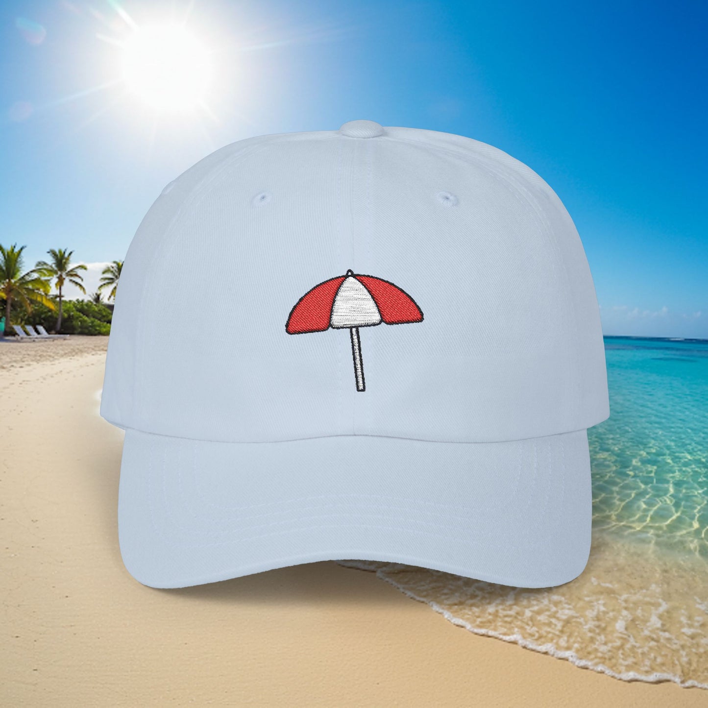 Embroidered Classic Dad Cap - Beach Umbrella
