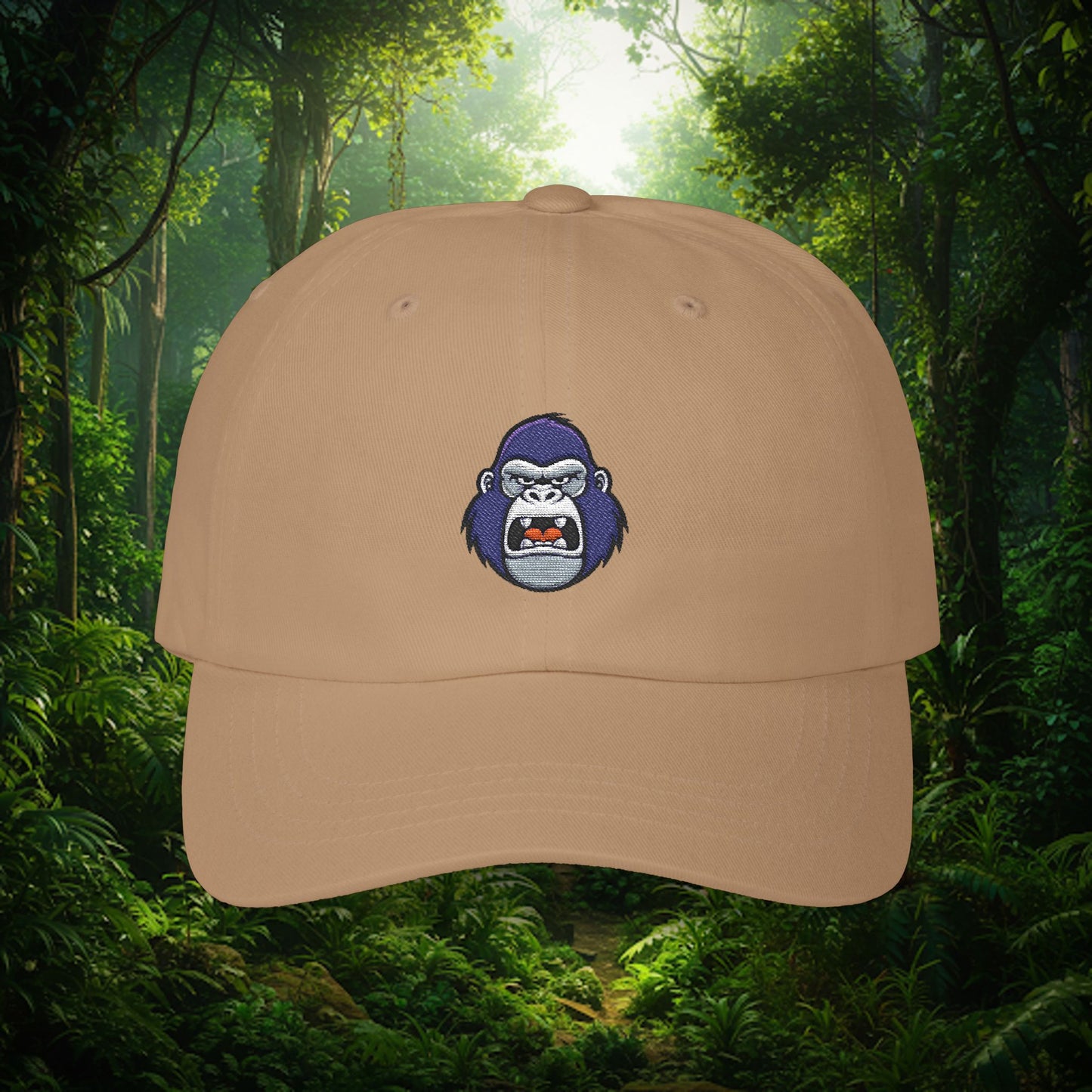 Embroidered Classic Dad Cap - Gorilla Face