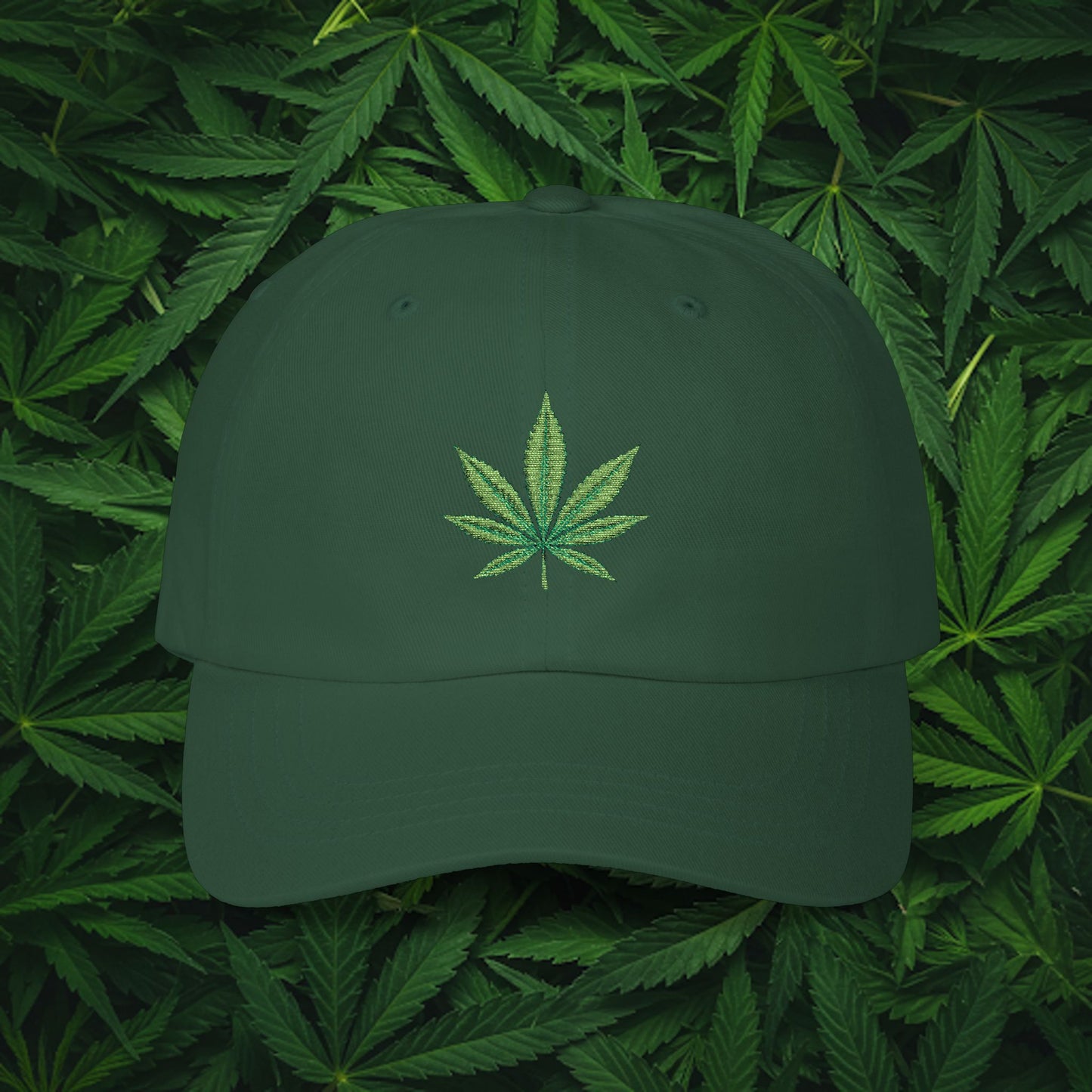 Embroidered Classic Dad Cap - 4/20 Leaf