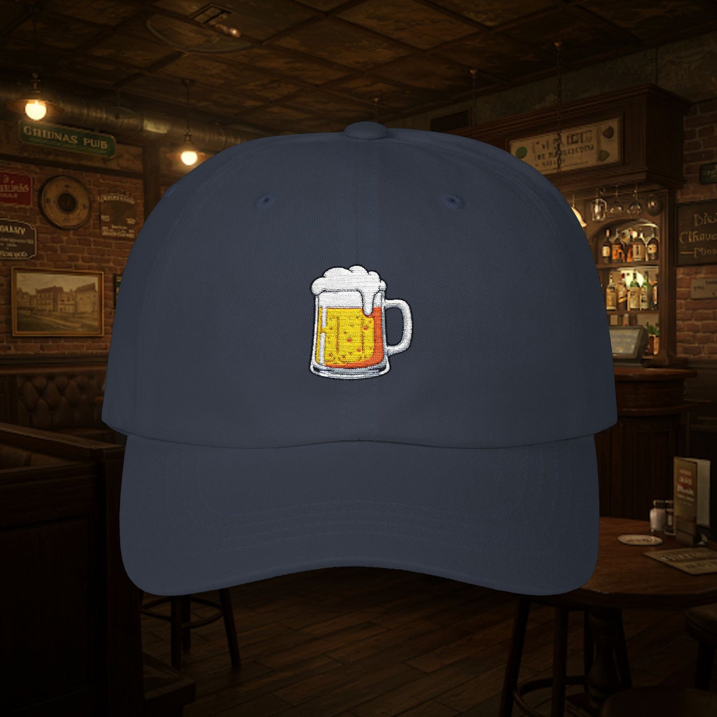 Embroidered Classic Dad Cap - Beer Mug