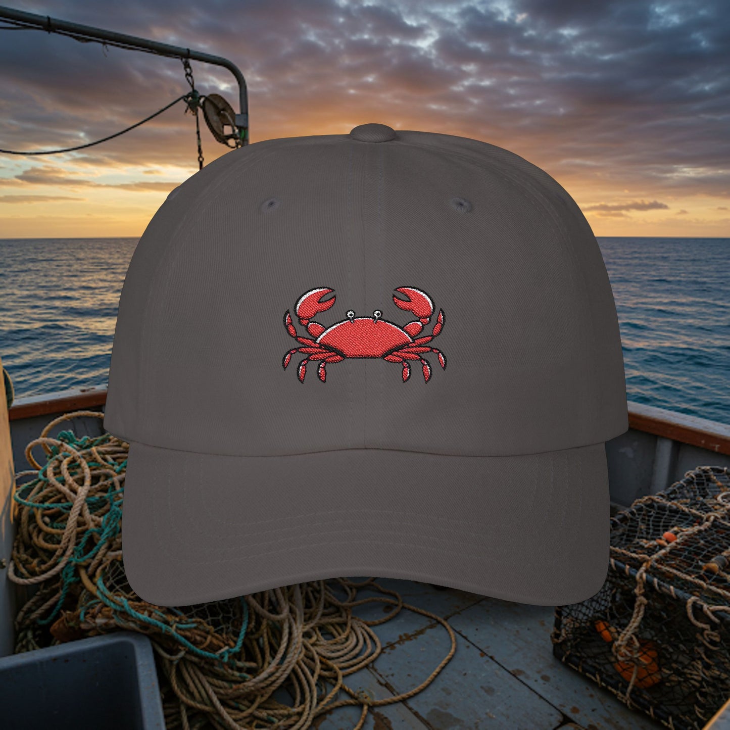 Embroidered Classic Dad Cap - Crab