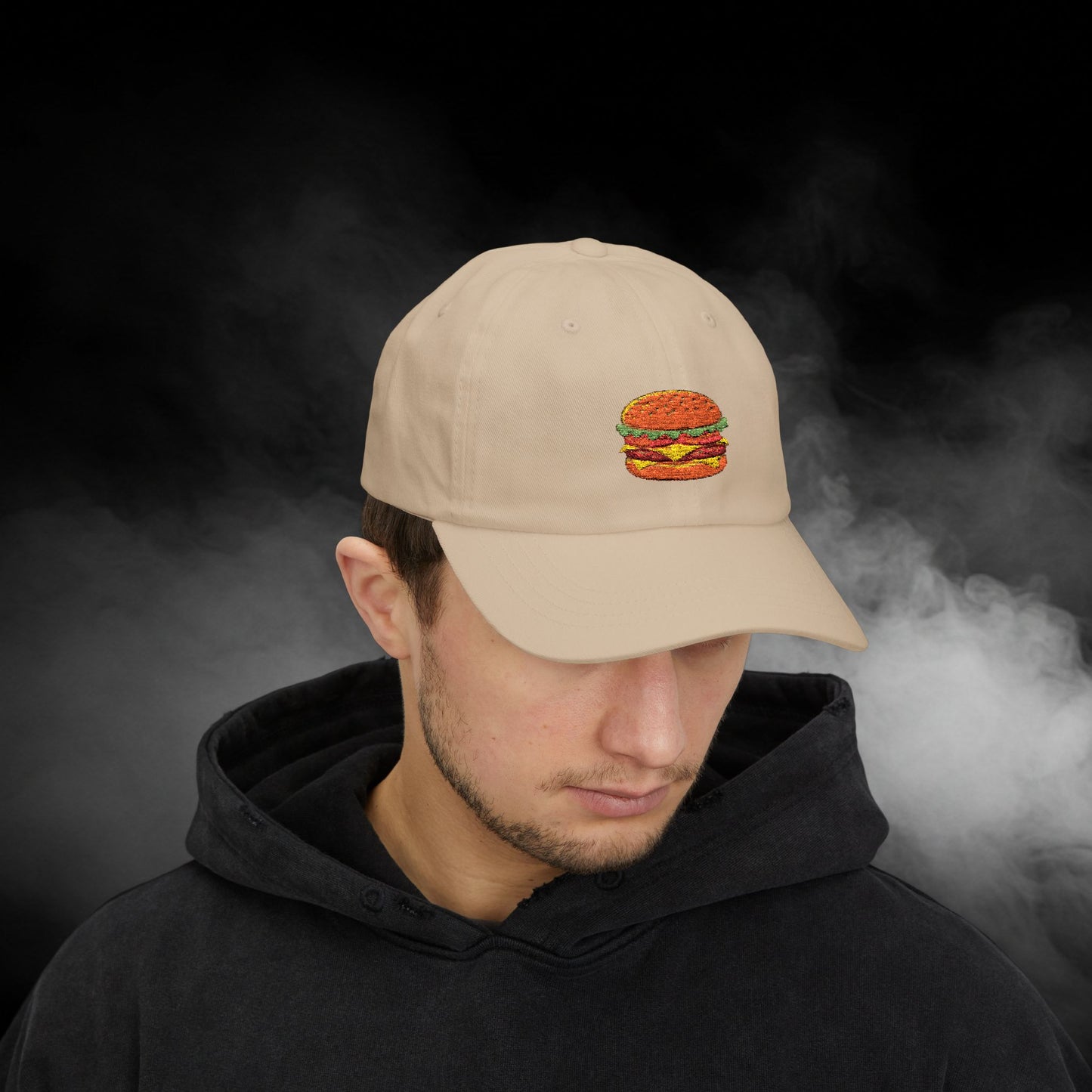 Embroidered Classic Dad Cap - Cheeseburger