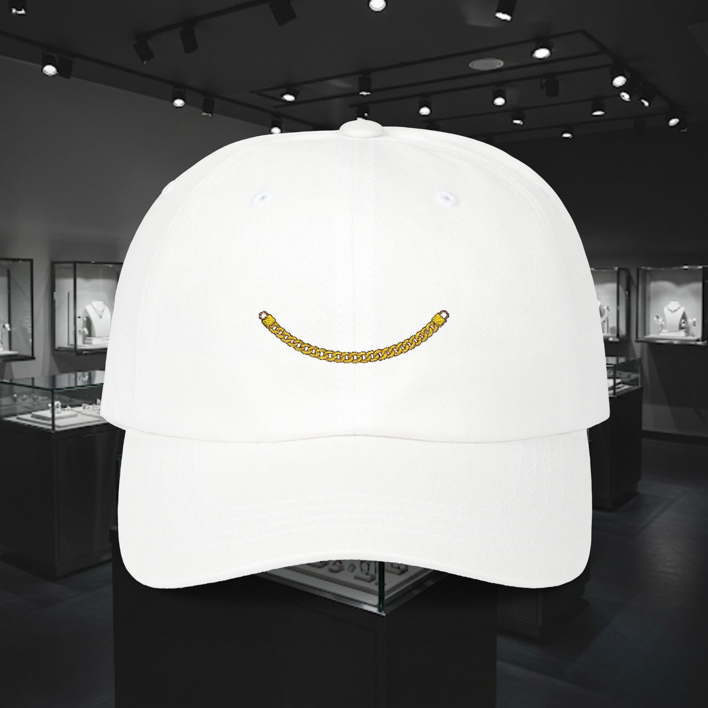 Embroidered Classic Dad Cap - Gold Chain