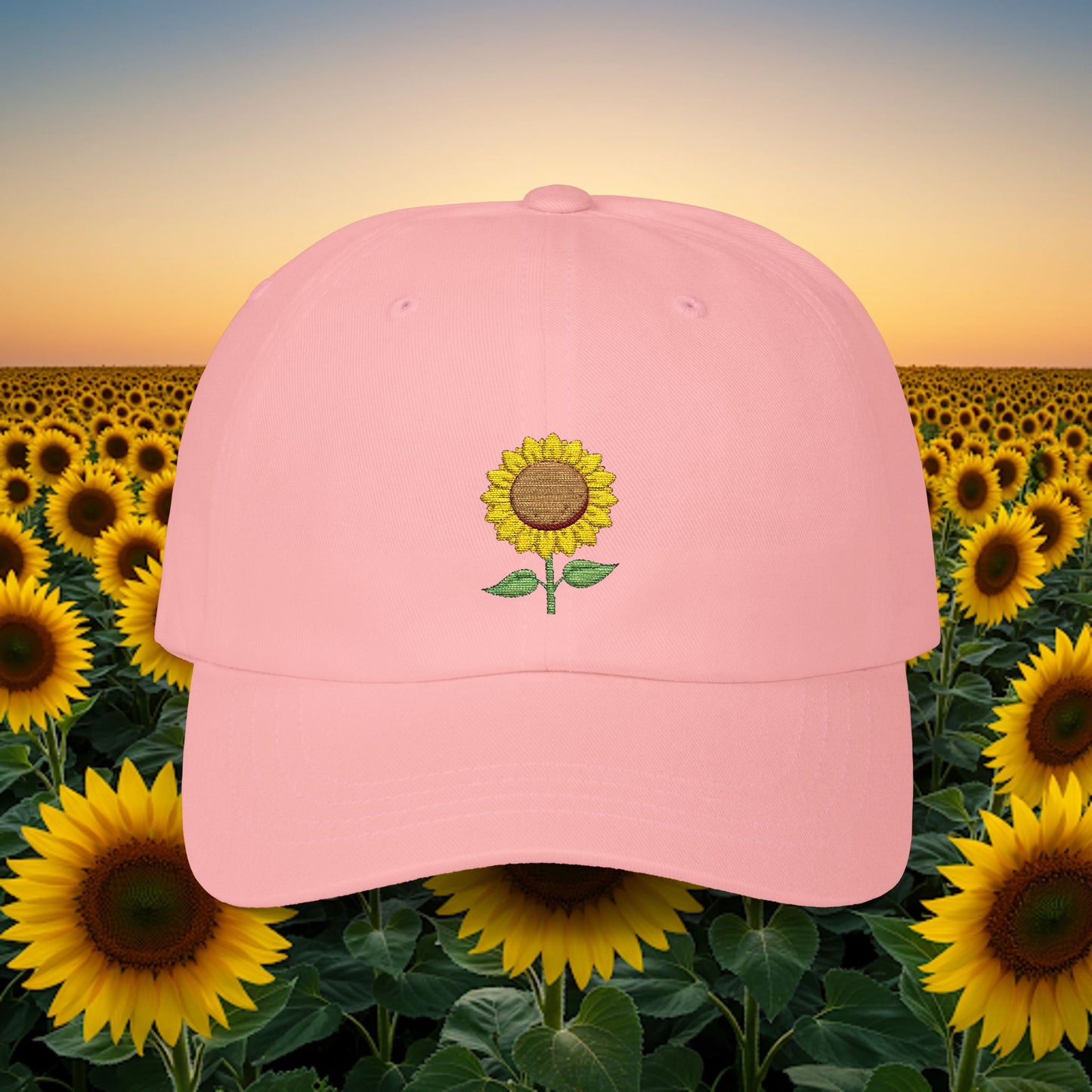 Embroidered Classic Dad Cap - Sunflower