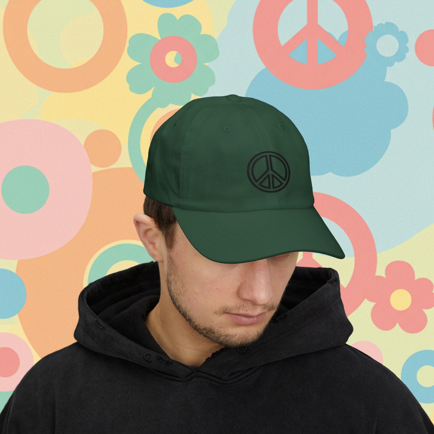 Embroidered Classic Dad Cap - Peace Sign