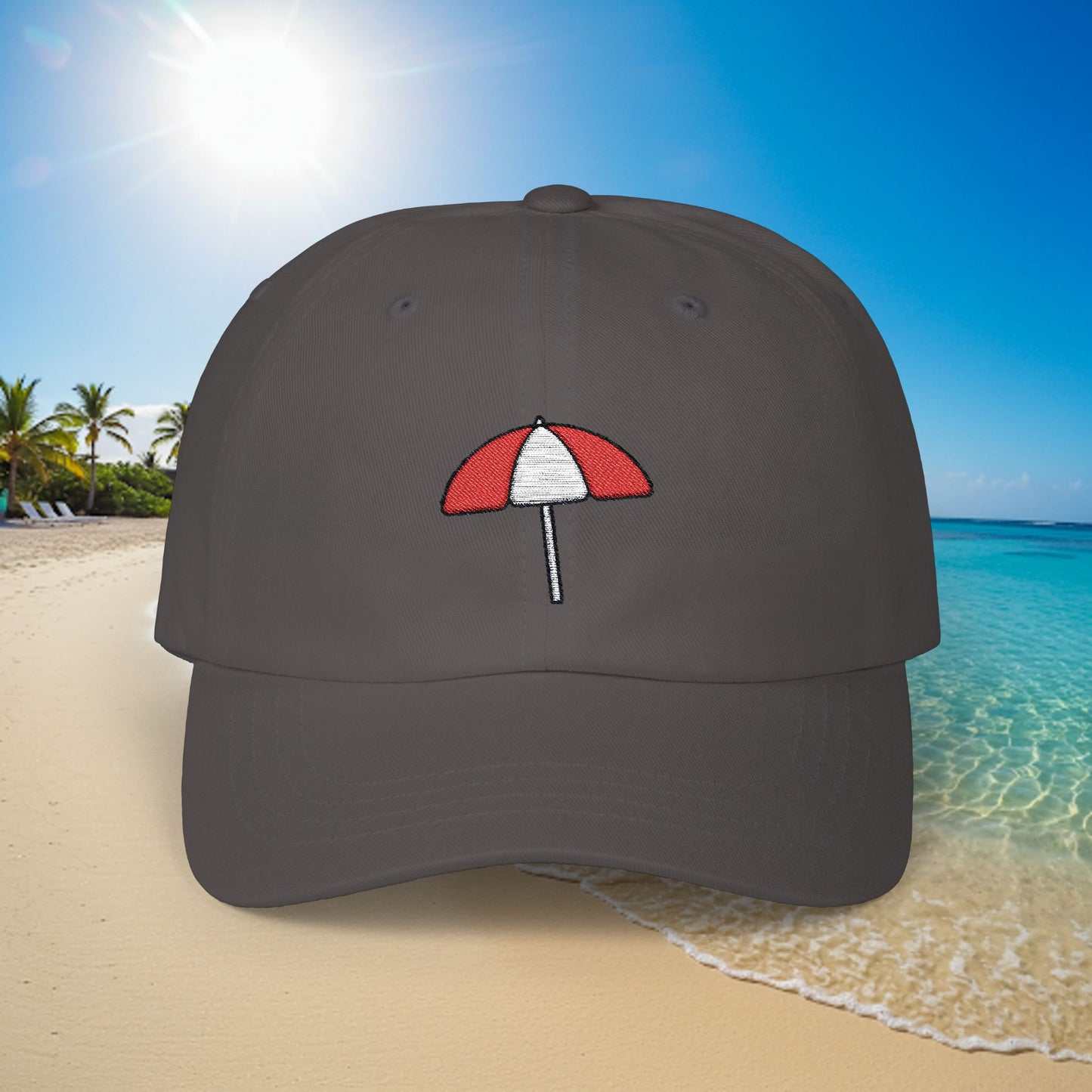 Embroidered Classic Dad Cap - Beach Umbrella