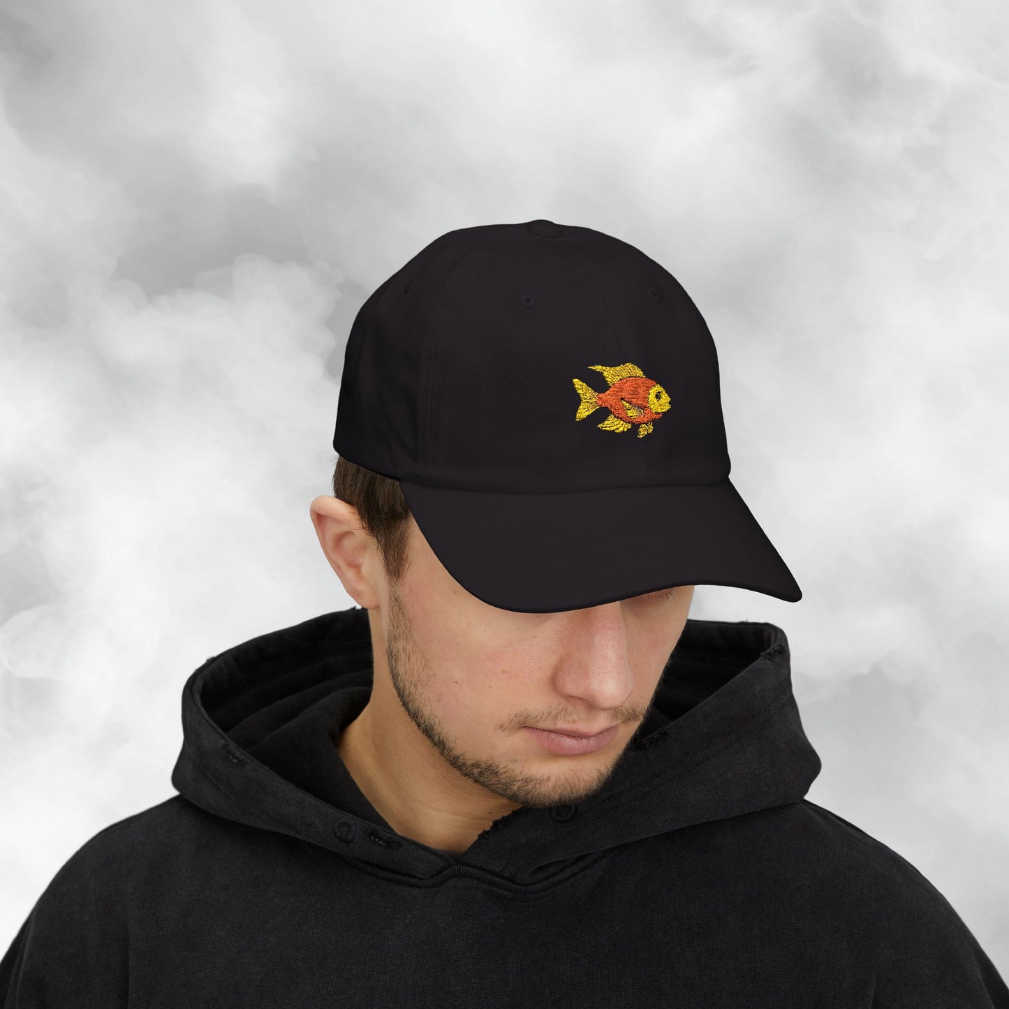 Embroidered Classic Dad Cap - Gold Fish