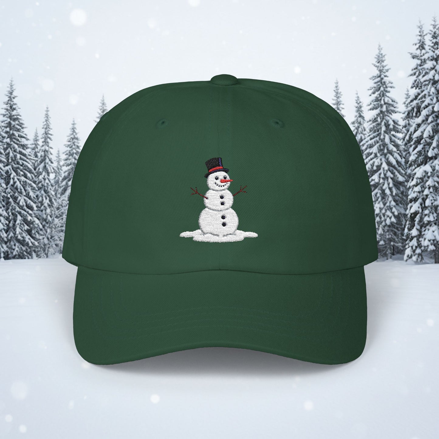 Embroidered Classic Dad Cap - Snowman