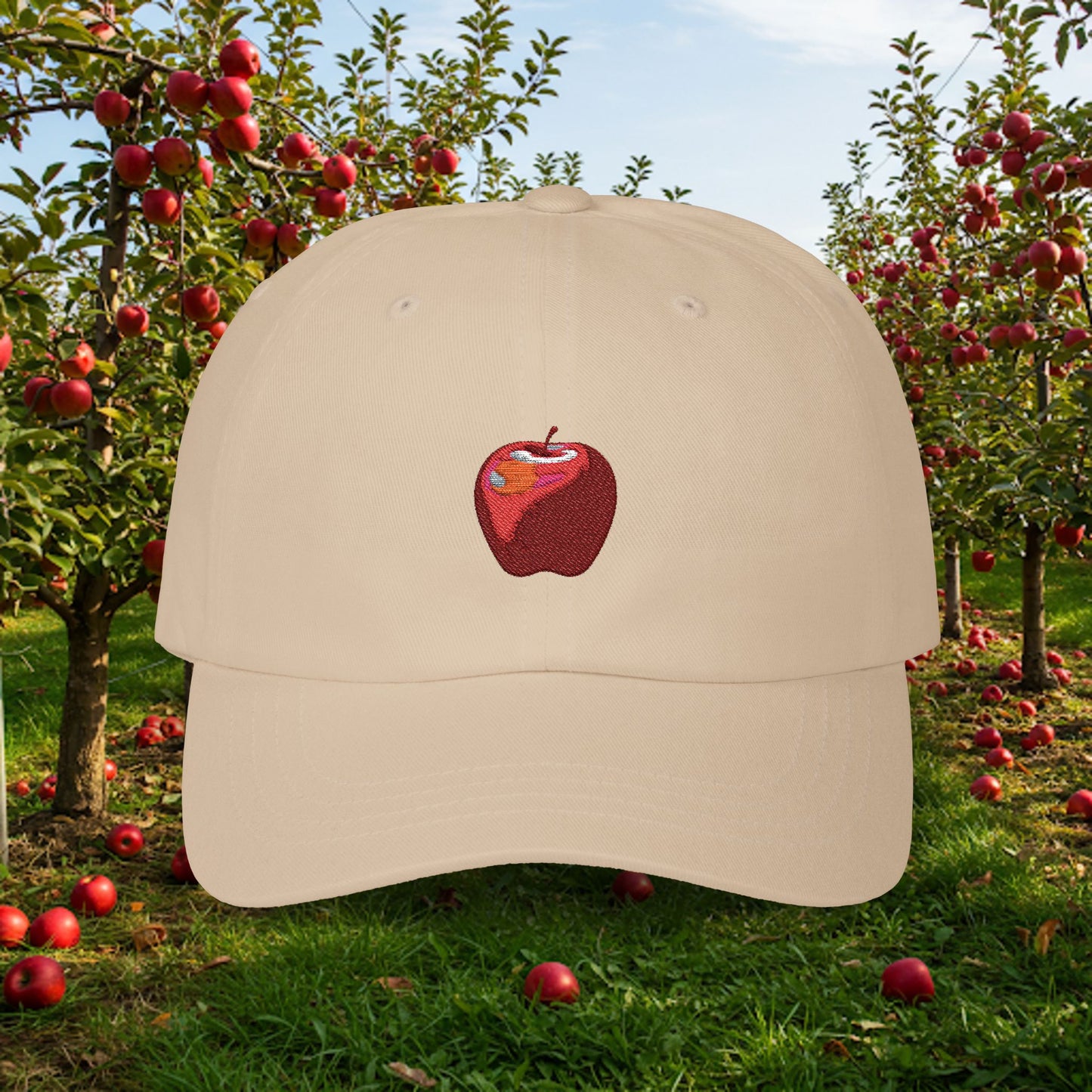 Embroidered Classic Dad Cap - Apple