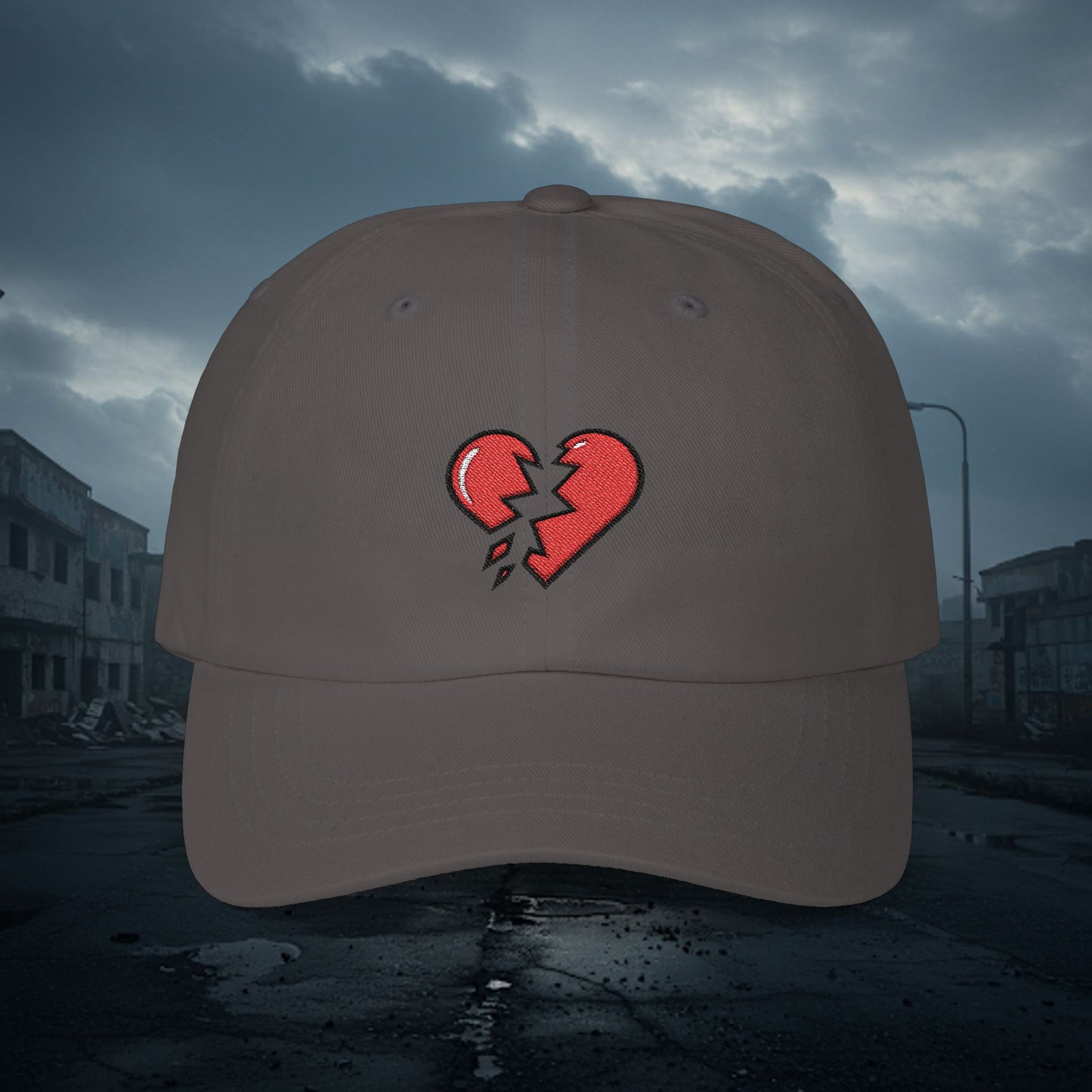 Embroidered Classic Dad Cap - Broken Heart