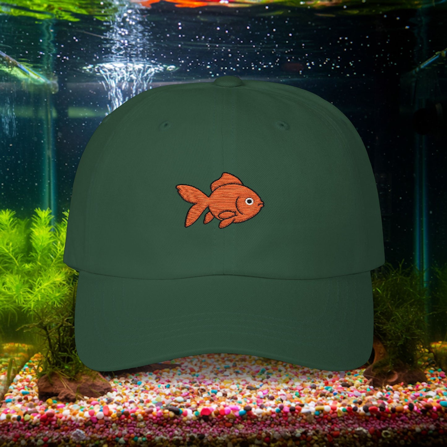 Embroidered Classic Dad Cap - Goldfish
