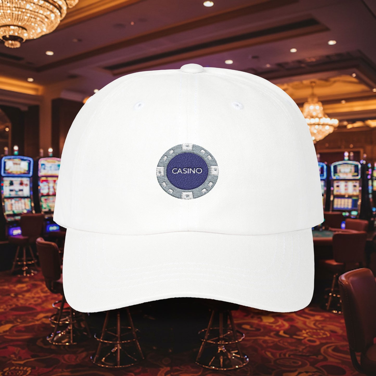 Embroidered Classic Dad Cap - Casino Chip