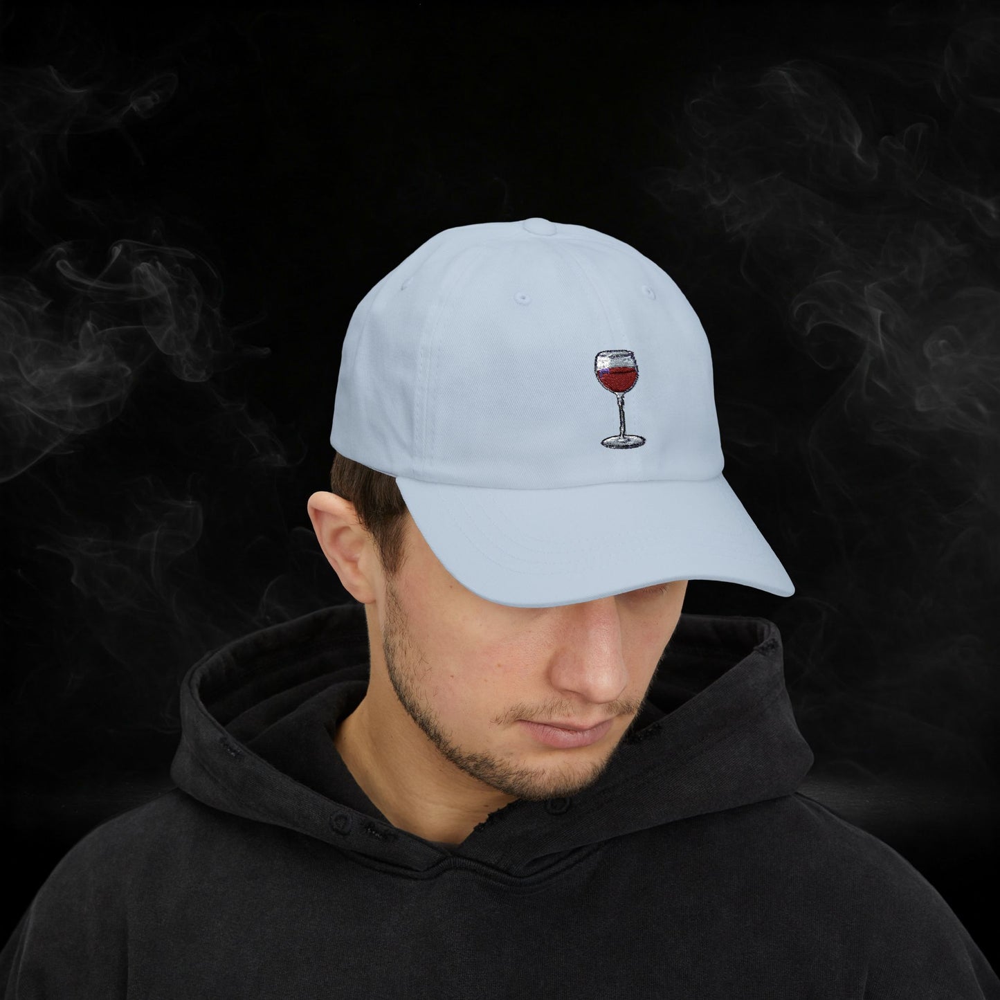 Embroidered Classic Dad Cap - Wine Glass