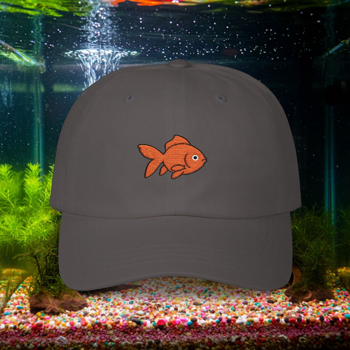 Embroidered Classic Dad Cap - Goldfish