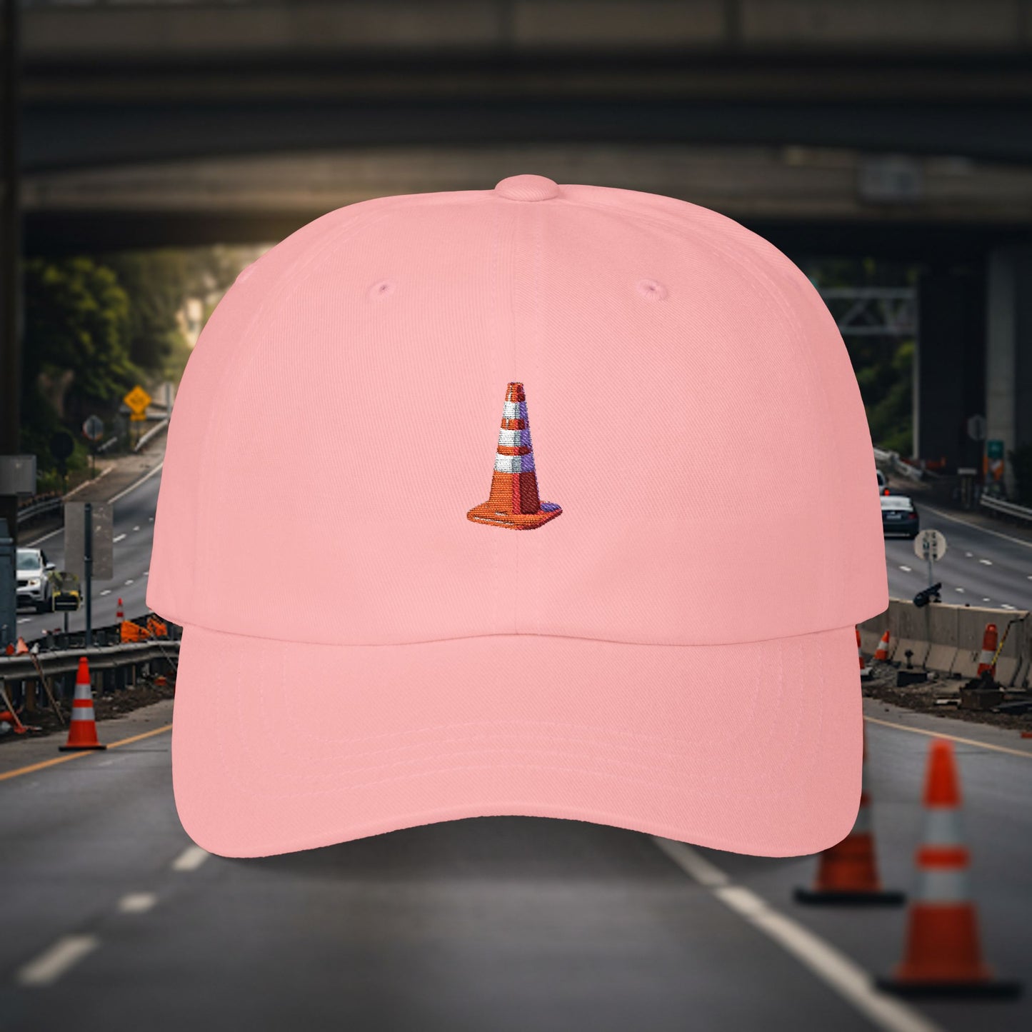 Embroidered Classic Dad Cap - Traffic Cone