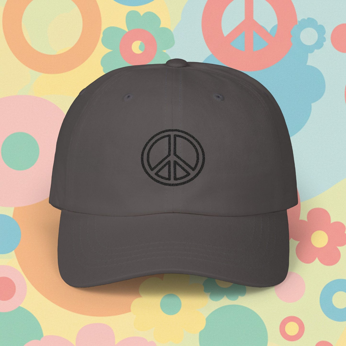 Embroidered Classic Dad Cap - Peace Sign