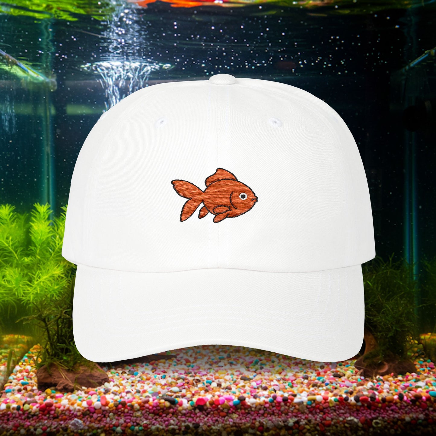 Embroidered Classic Dad Cap - Goldfish