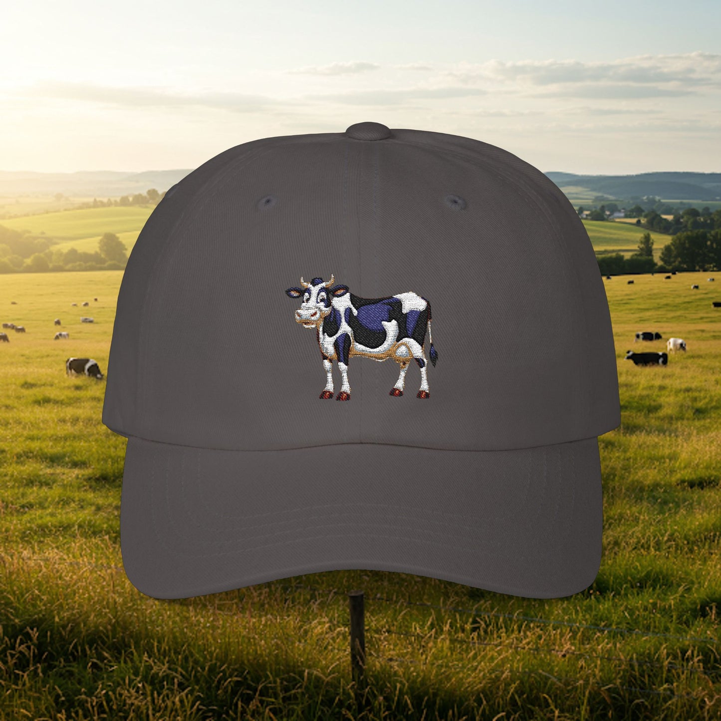 Embroidered Classic Dad Cap - Cow