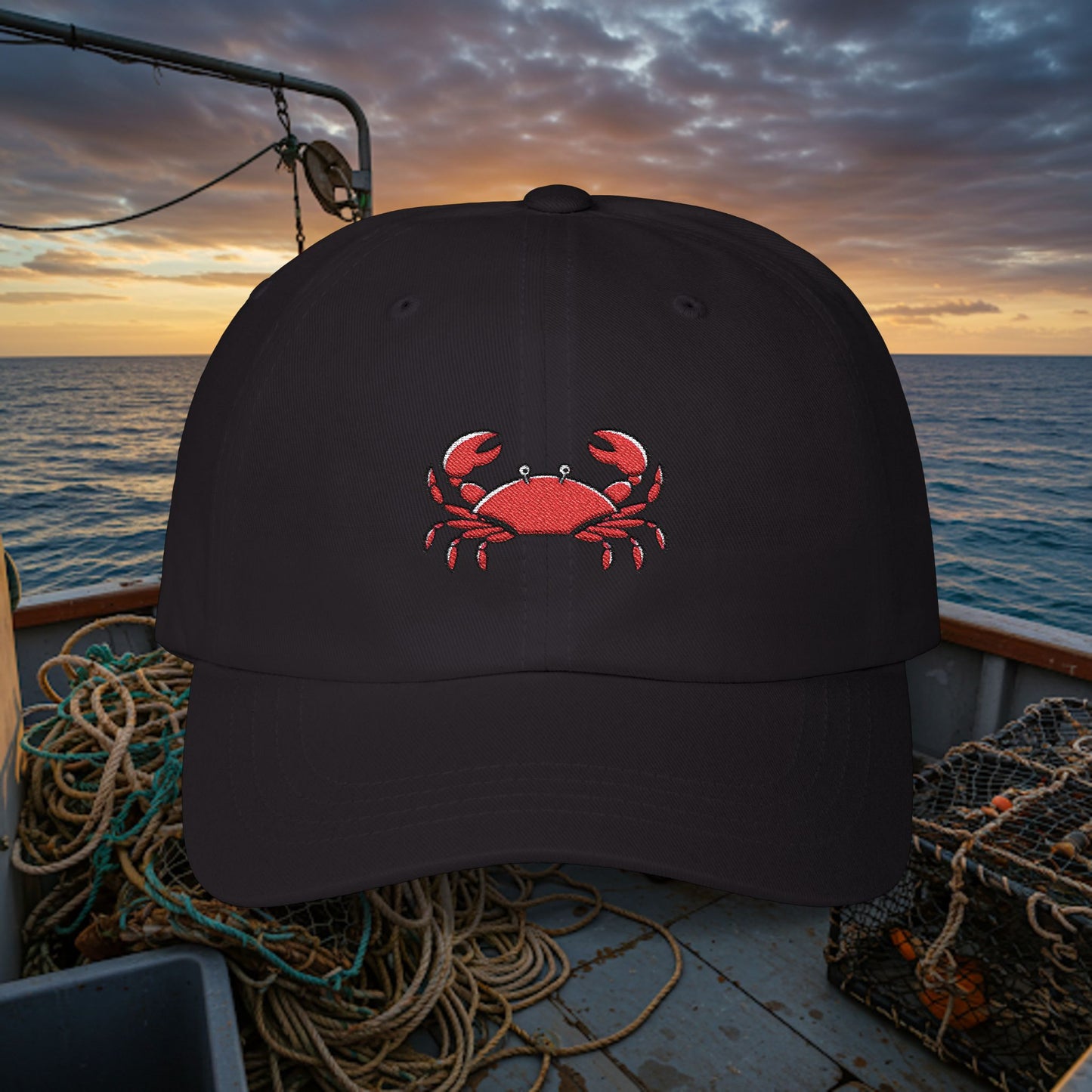 Embroidered Classic Dad Cap - Crab