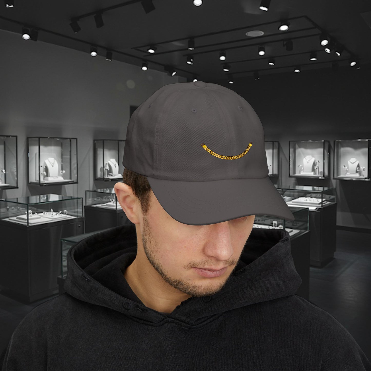 Embroidered Classic Dad Cap - Gold Chain