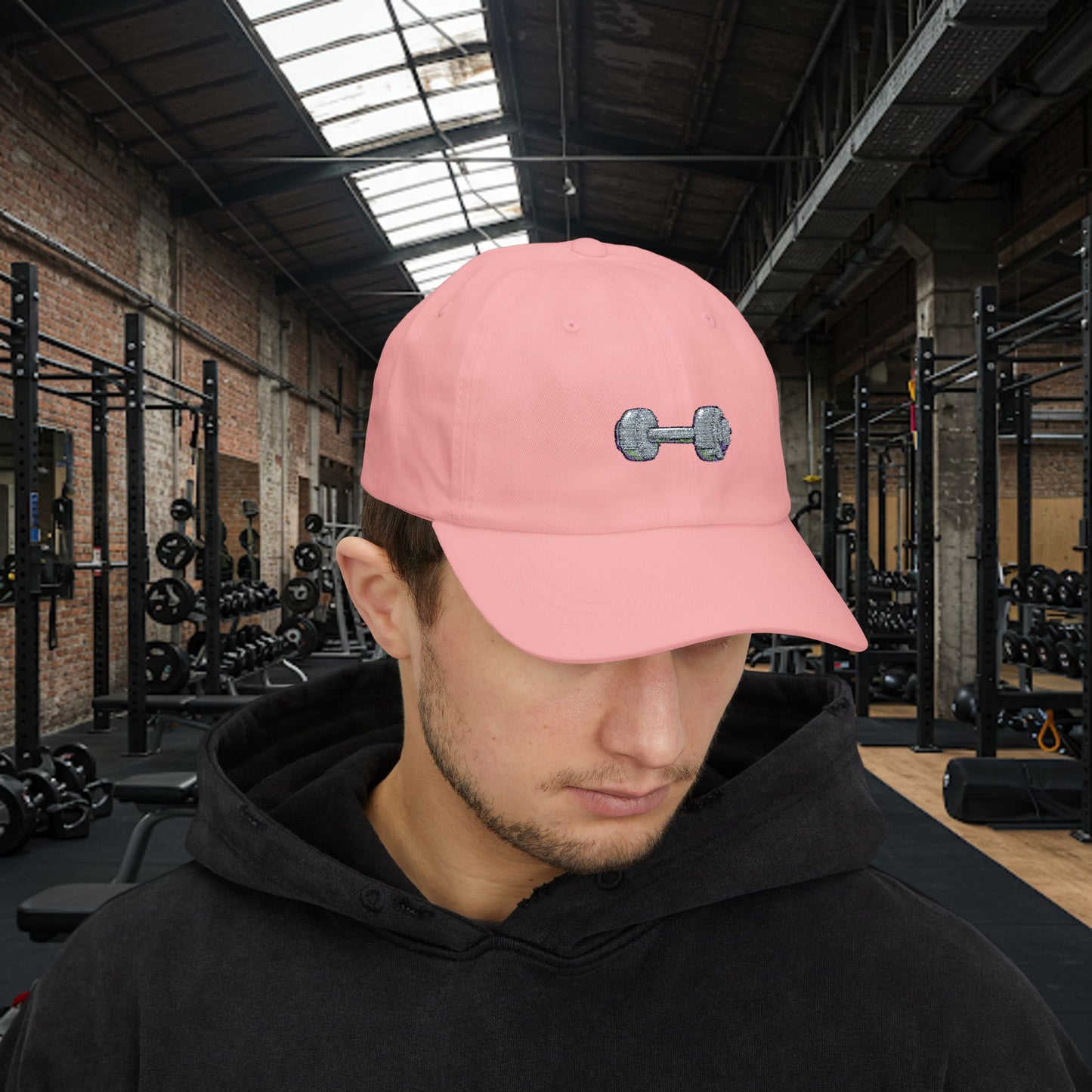 Embroidered Classic Dad Cap - Dumbbell