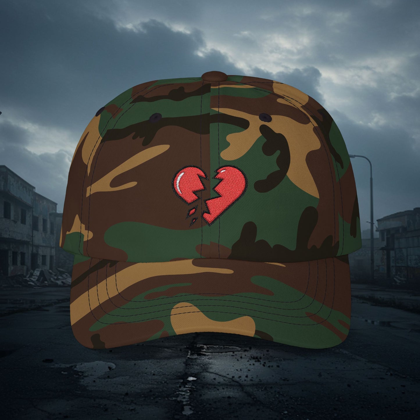 Embroidered Classic Dad Cap - Broken Heart