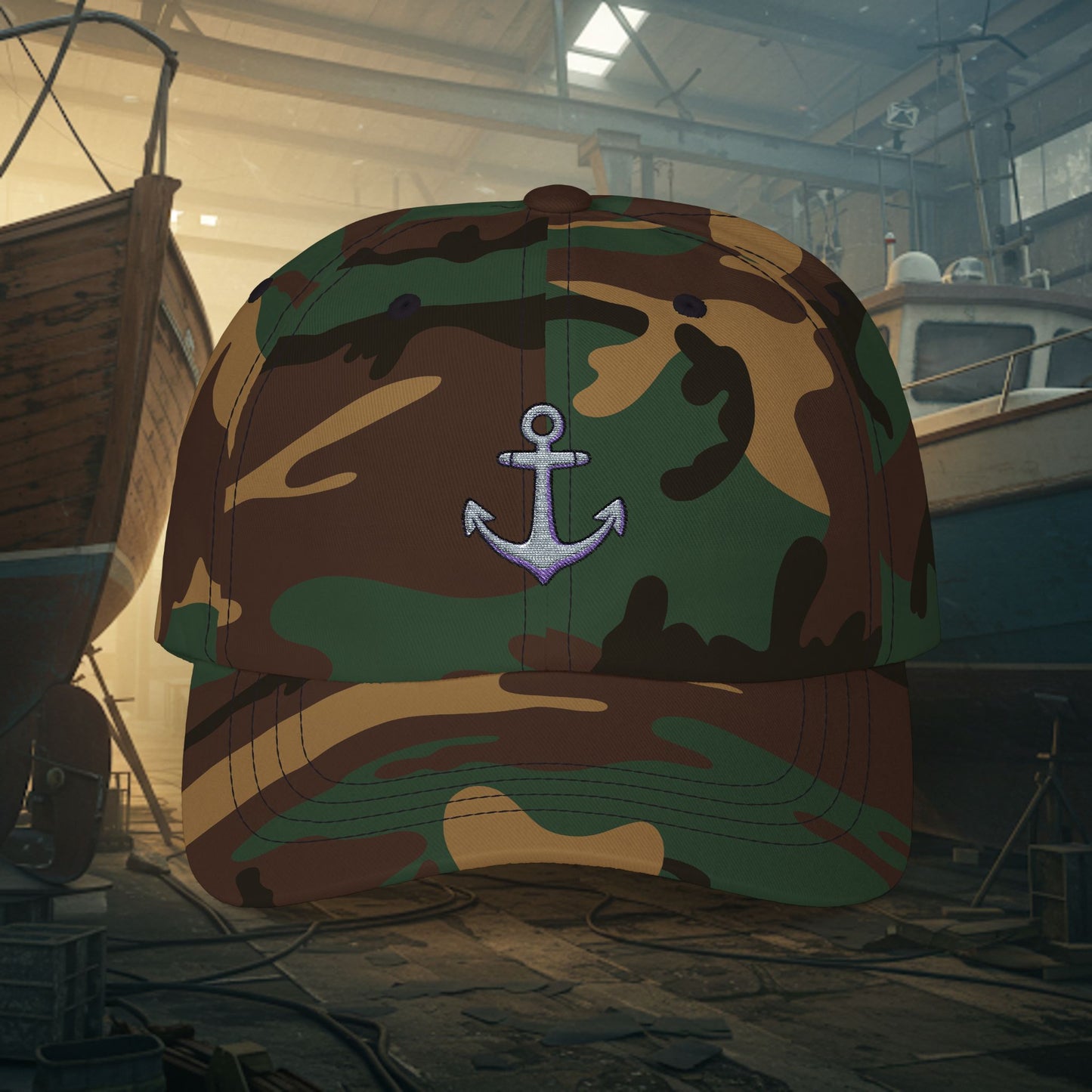 Embroidered Classic Dad Cap - Anchor