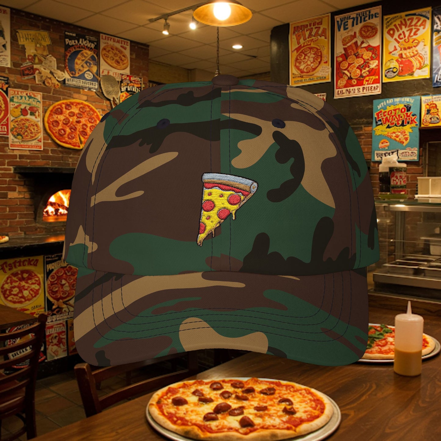 Embroidered Classic Dad Cap - Pizza