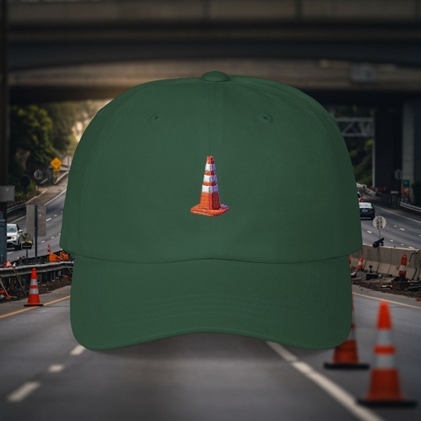 Embroidered Classic Dad Cap - Traffic Cone