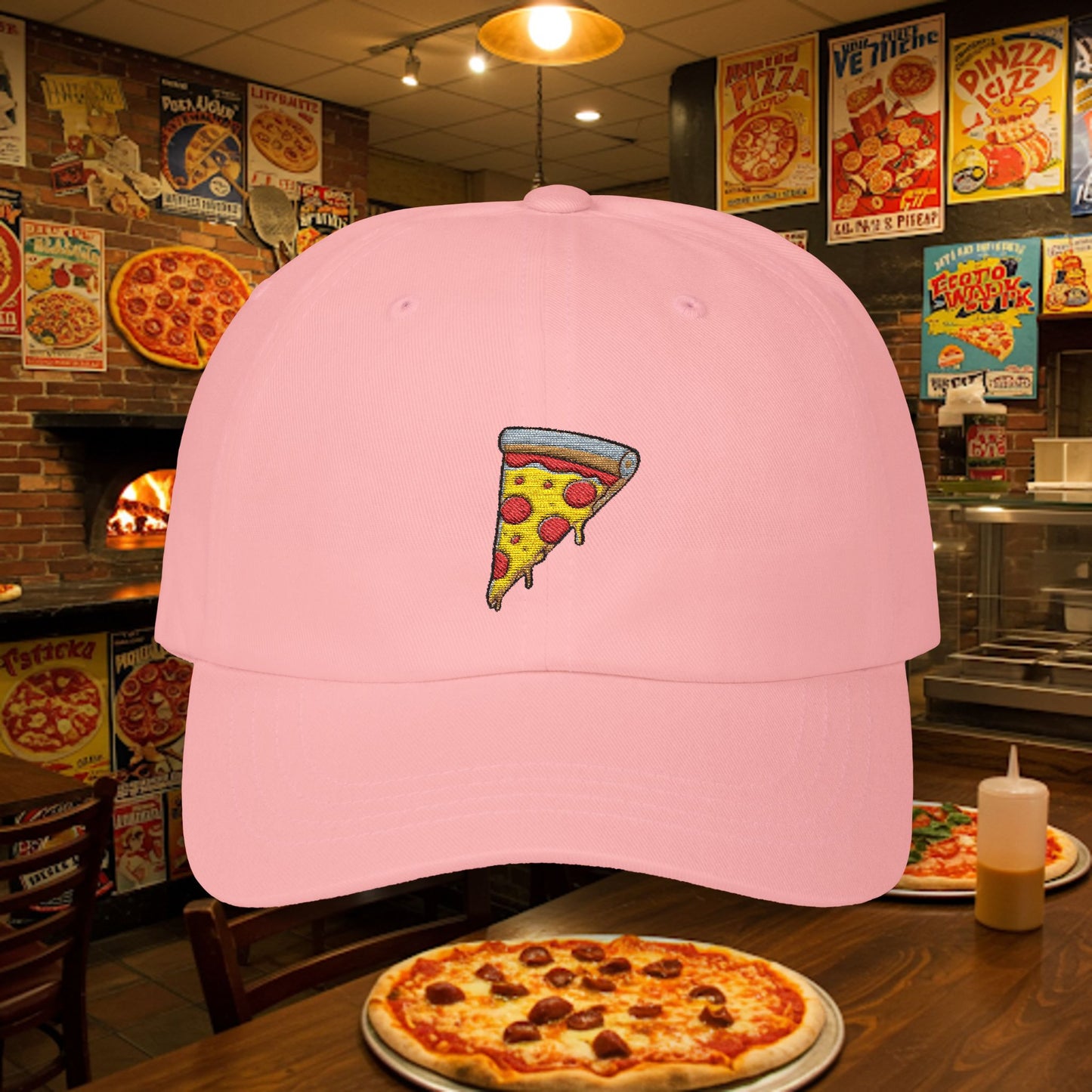 Embroidered Classic Dad Cap - Pizza