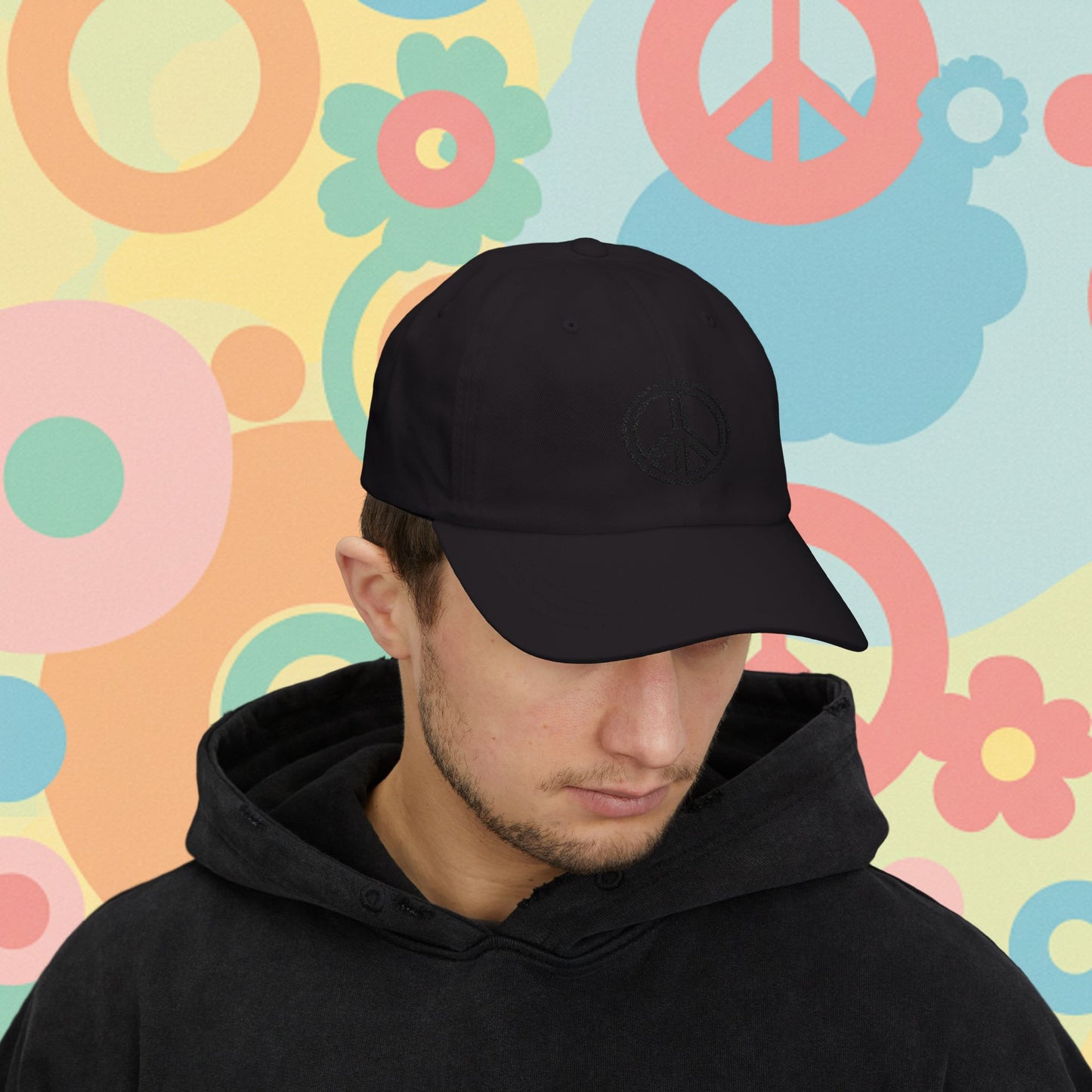 Embroidered Classic Dad Cap - Peace Sign
