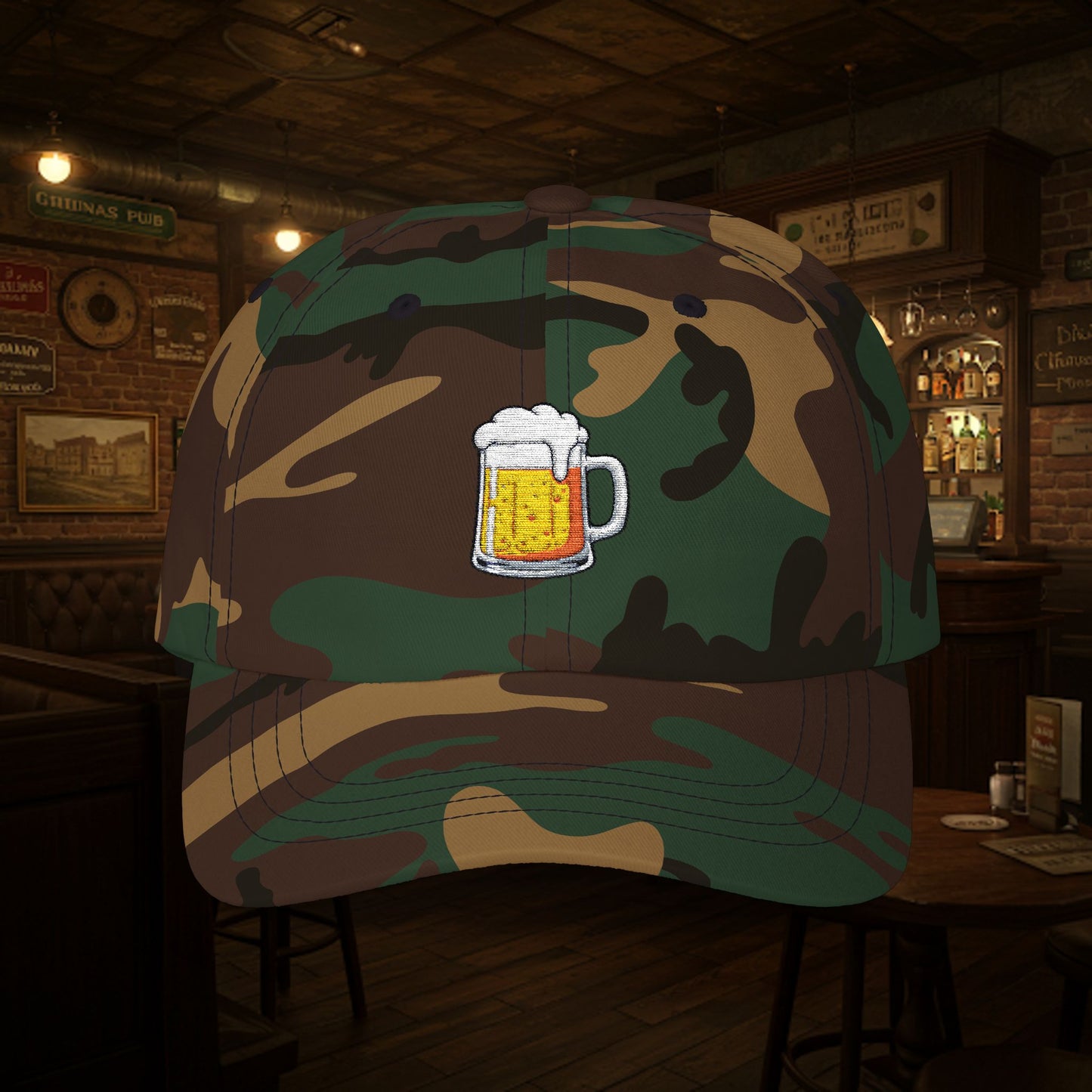 Embroidered Classic Dad Cap - Beer Mug