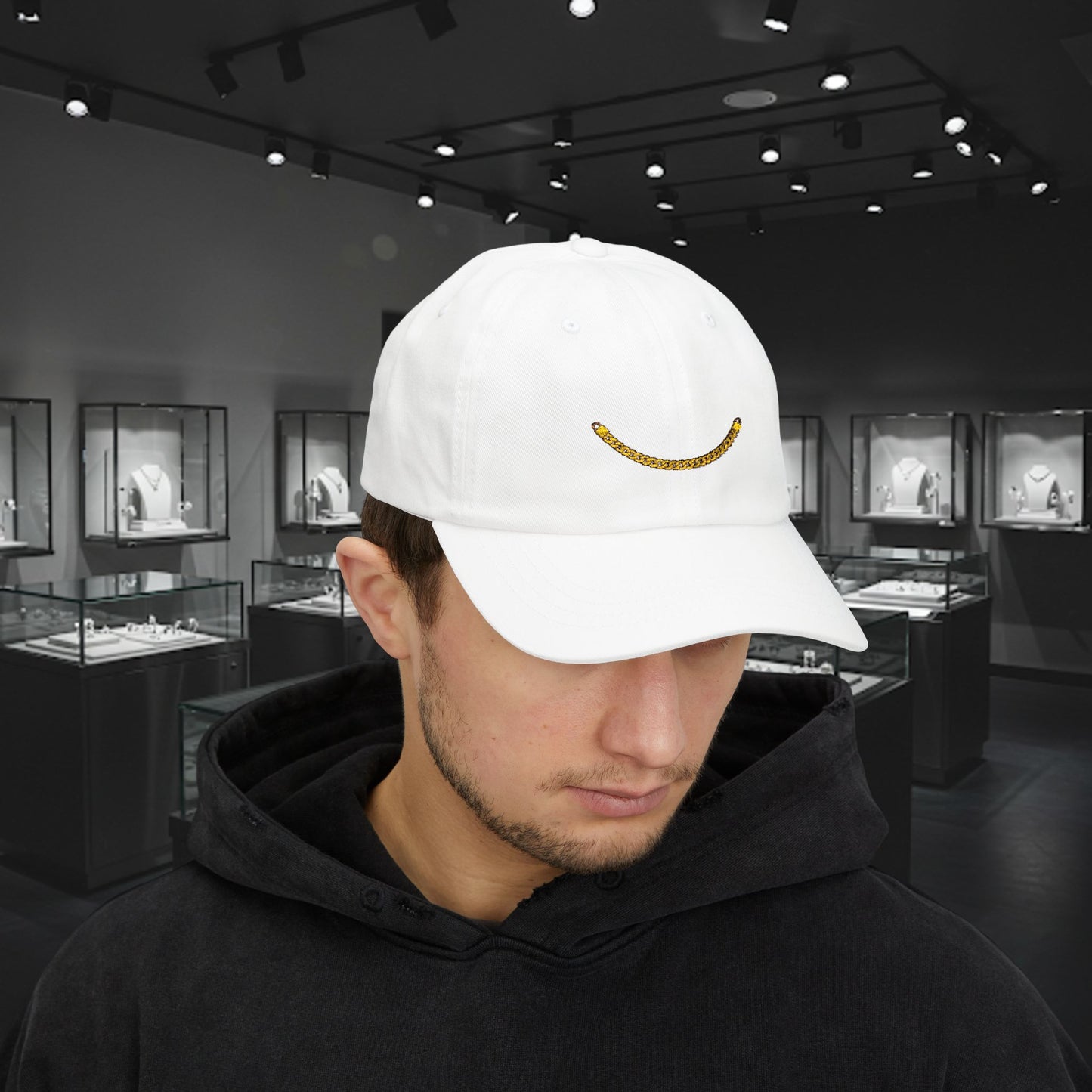 Embroidered Classic Dad Cap - Gold Chain